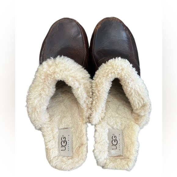 Ugg Australia Kalie Womens Brown Leather Sheepskin Clogs Sz US 9 S/N 5425 - Picture 5 of 10